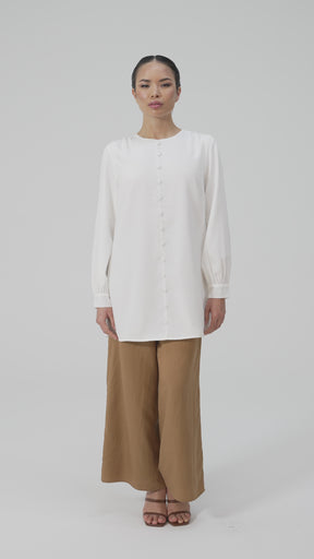 Yuna White Button Front Top
