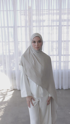 Premium Woven ECOVERO™ Hijab - Fossil