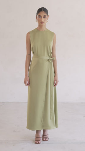 Sadia Sleeveless Maxi Dress & Skirt Set - Cypress Green