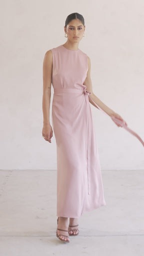 Sadia Sleeveless Maxi Dress & Skirt Set - Dusty Rose