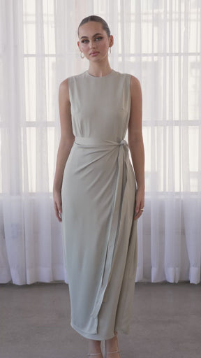 Sadia Sleeveless Maxi Dress & Skirt Set - Sage