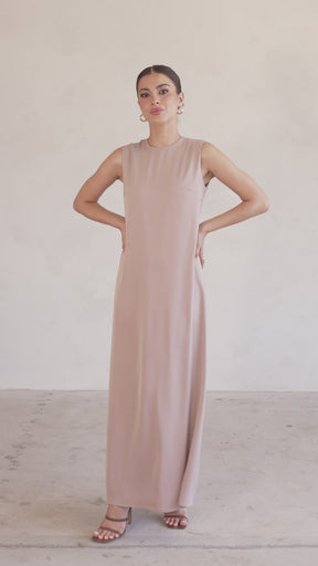 Sadia Sleeveless Maxi Dress & Skirt Set - Mink