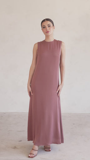 Sadia Sleeveless Maxi Dress & Skirt Set - Pecan