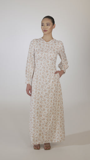 Anaya Button Front Maxi Dress - White Floral