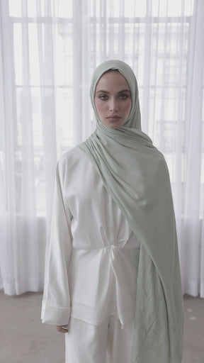 Premium Woven ECOVERO™ Hijab - Pistachio