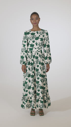 Farida Green Floral Maxi Dress