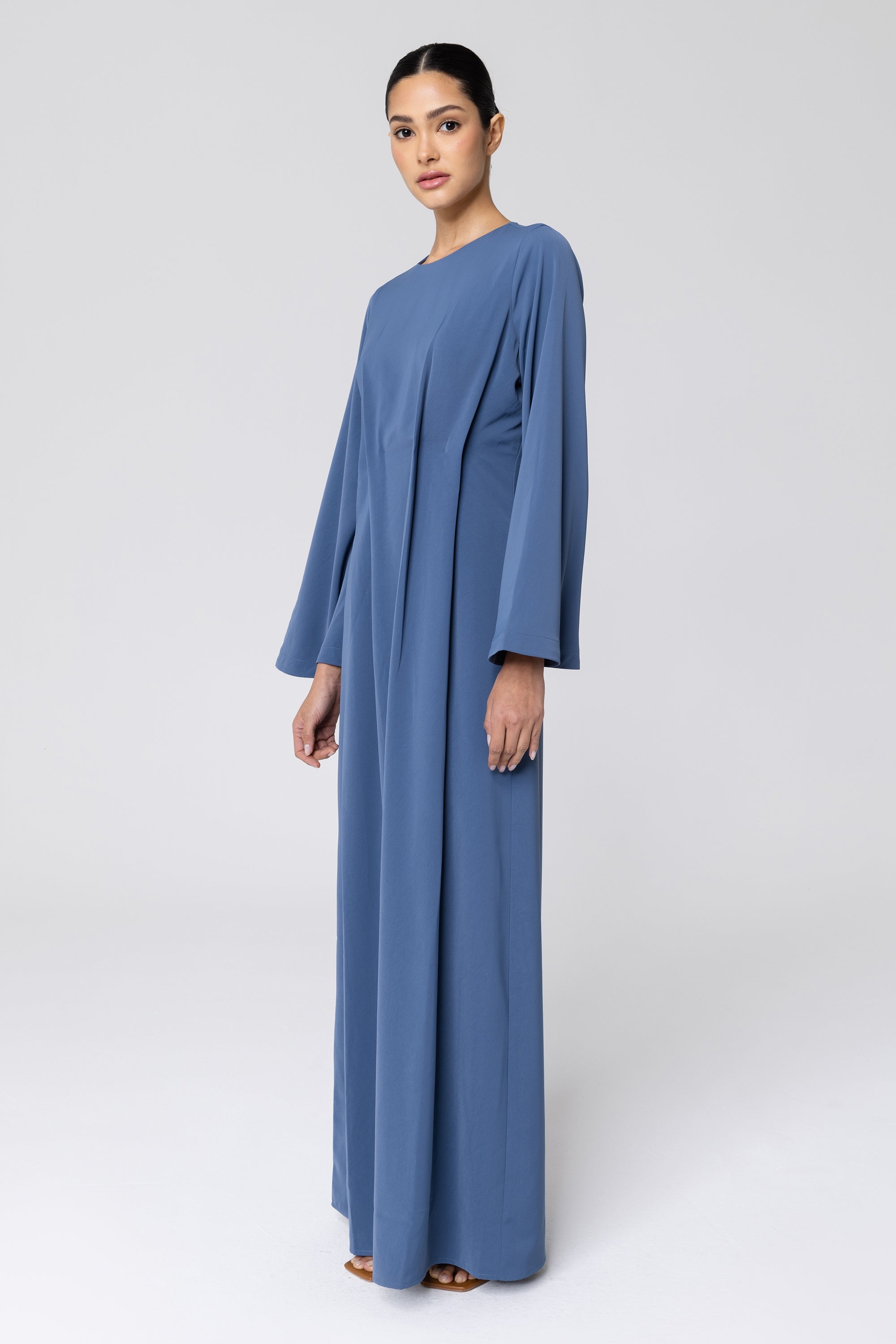 Amani Pleat Maxi Dress - Dark Denim Veiled 