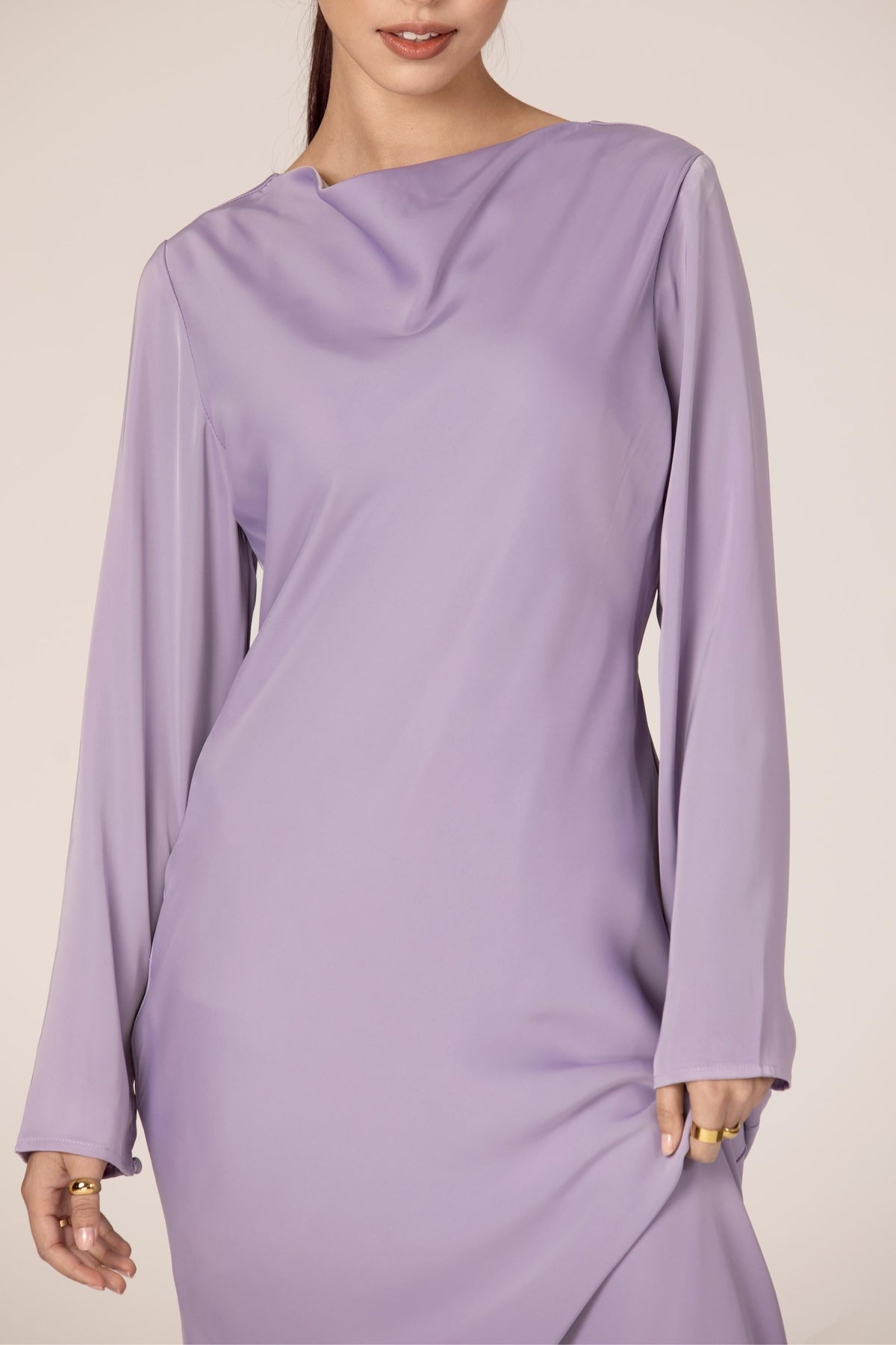 Aysha Satin Maxi Dress - Lavender Dresses epschoolboard 