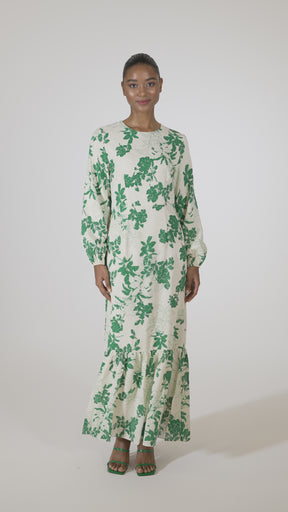 Dalia Green Floral Tiered Maxi Dress