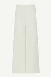Basma Linen Wide Leg Pants - Off White Clothing epschoolboard 