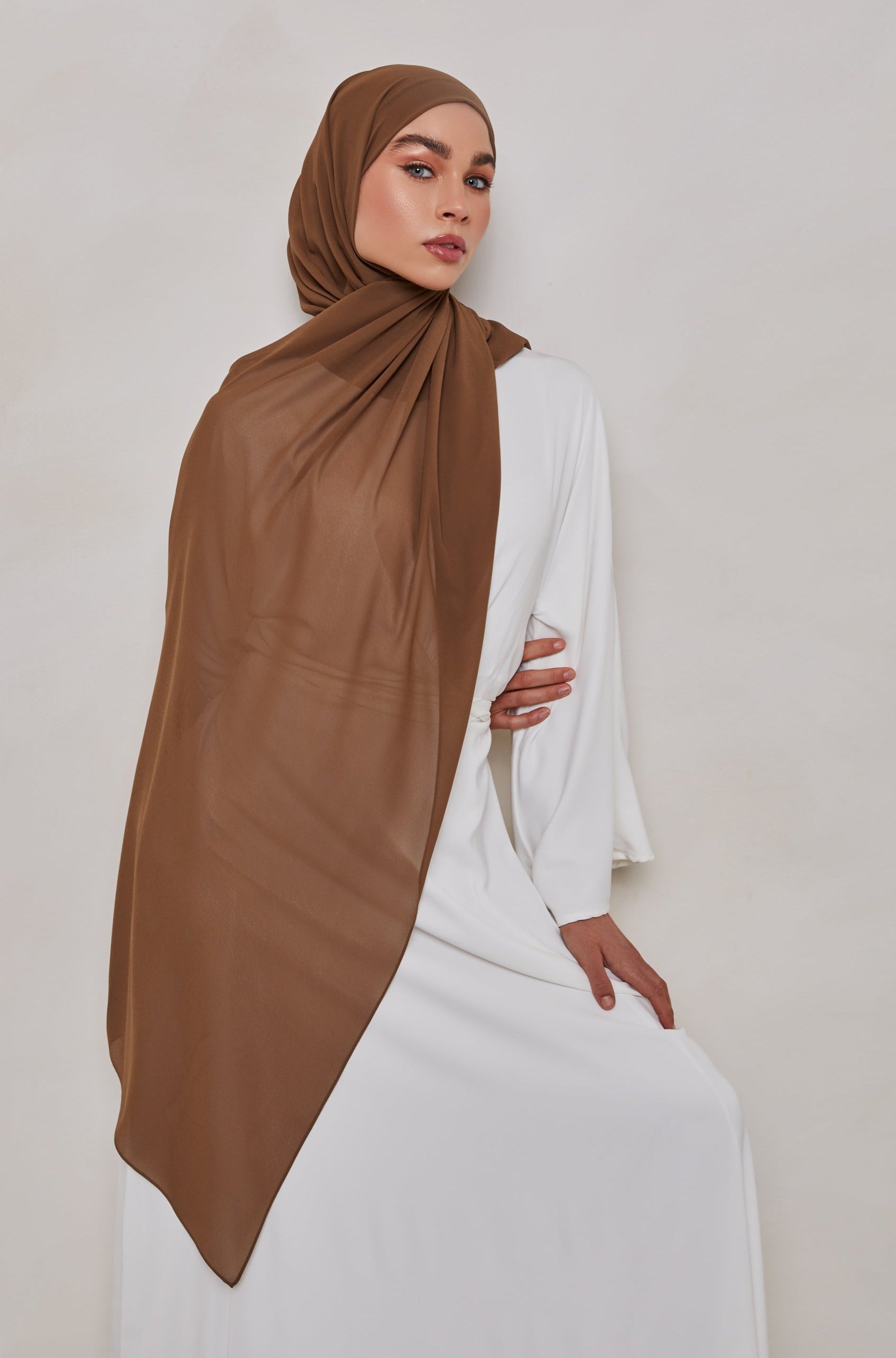 Chiffon LITE Hijab - Bark Veiled Collection