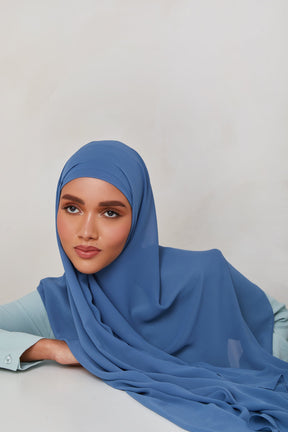Chiffon LITE Hijab - Coronet Blue epschoolboard 
