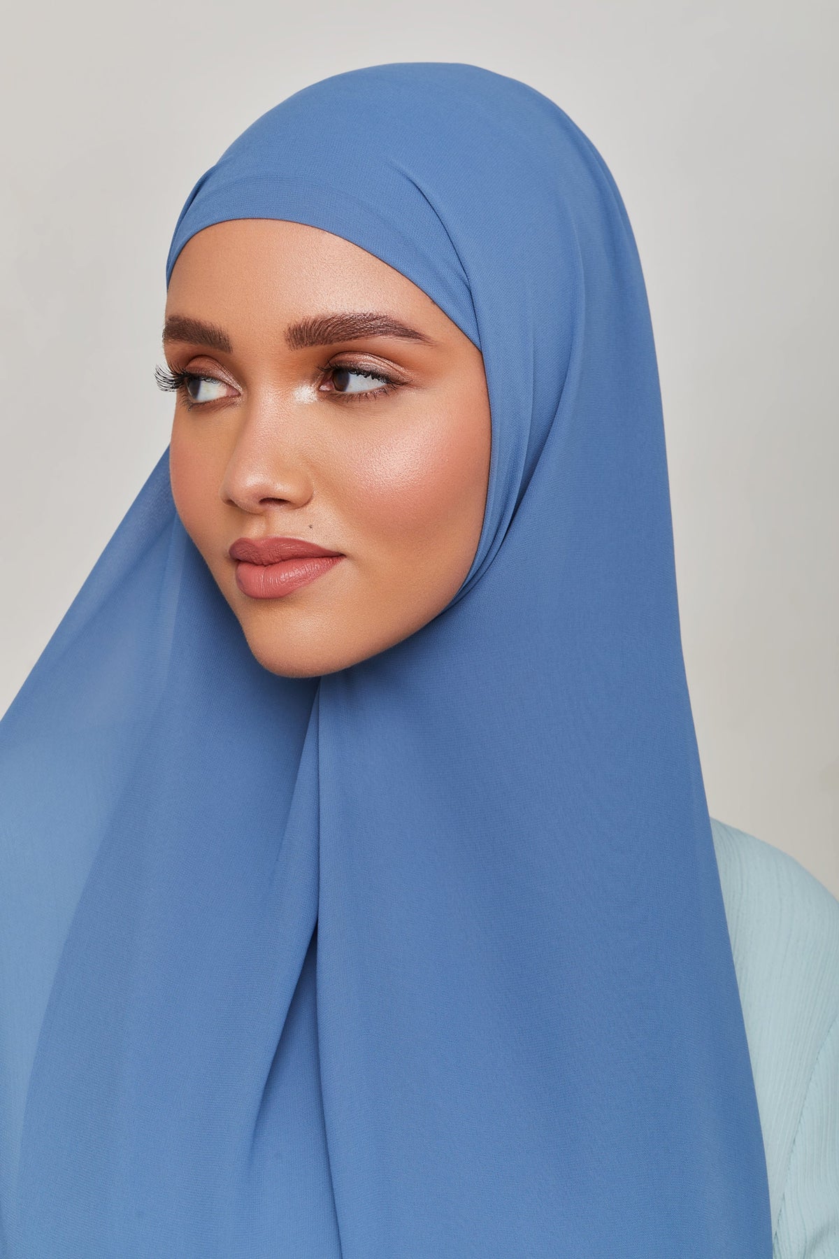 Chiffon LITE Hijab - Coronet Blue epschoolboard 