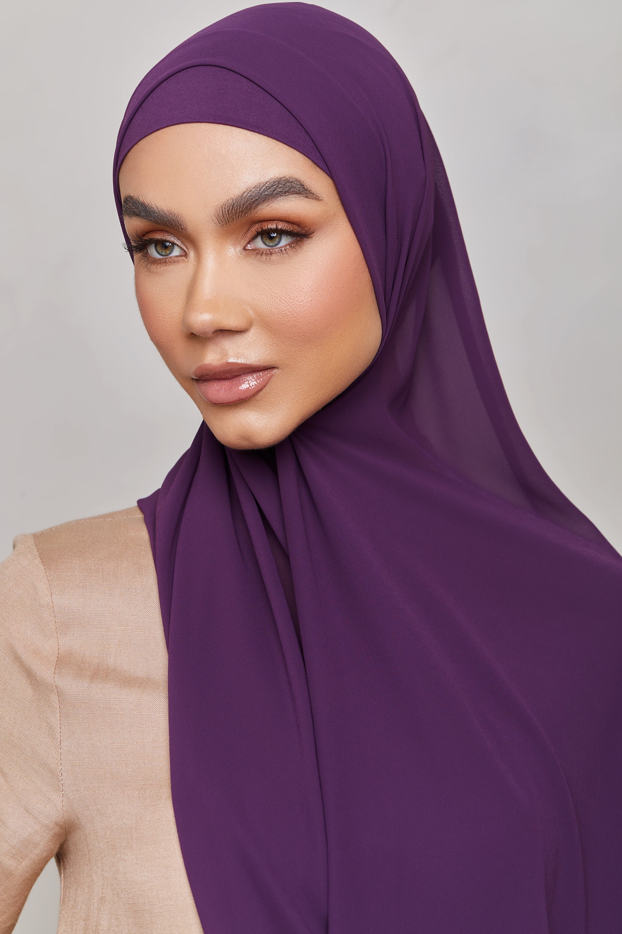 Chiffon LITE Hijab - Deep Purple Veiled