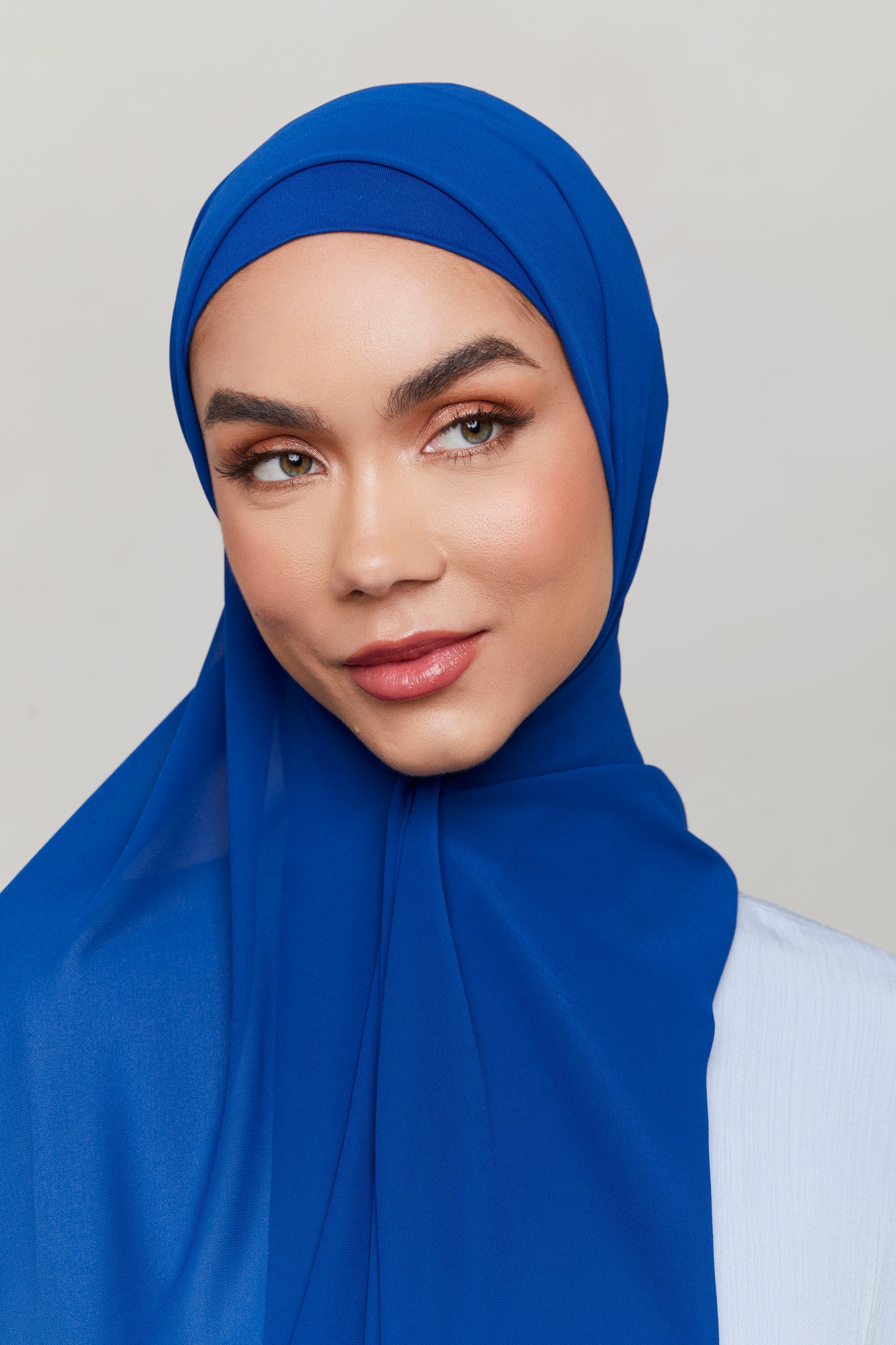 Chiffon LITE Hijab - Sodalite Blue Veiled