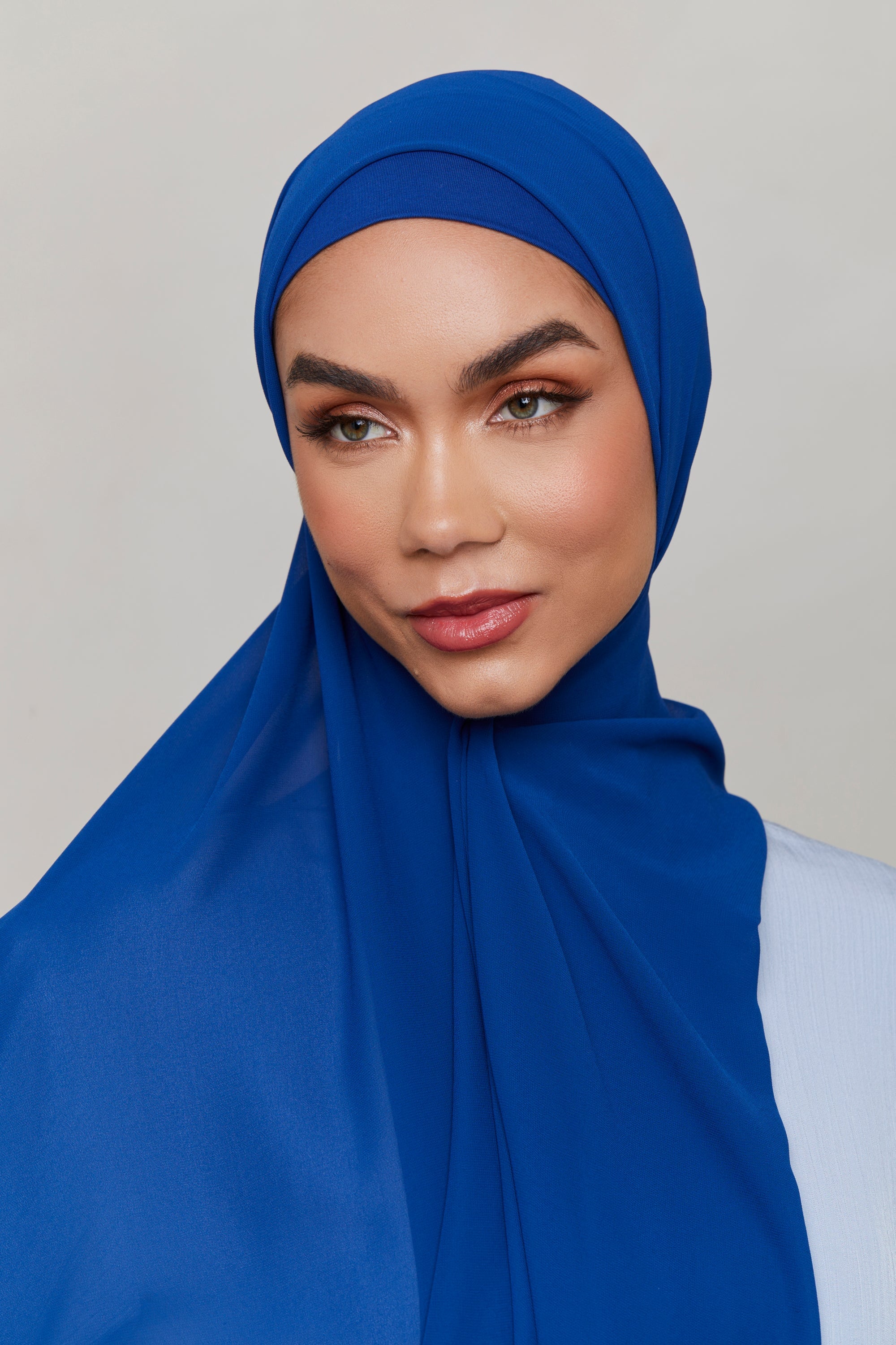 Chiffon LITE Hijab - Sodalite Blue Veiled
