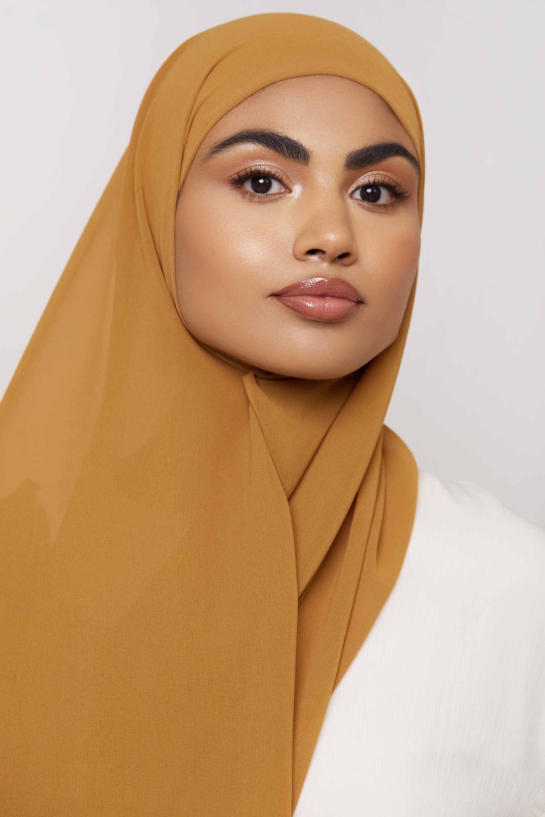 Chiffon Organza Trim Hijab - Brown Sugar Accessories epschoolboard 