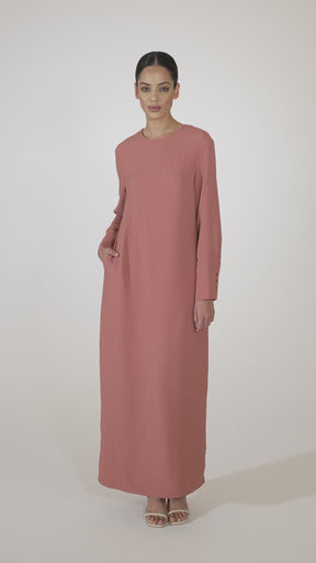 Sajda Textured Maxi Dress - Terracotta