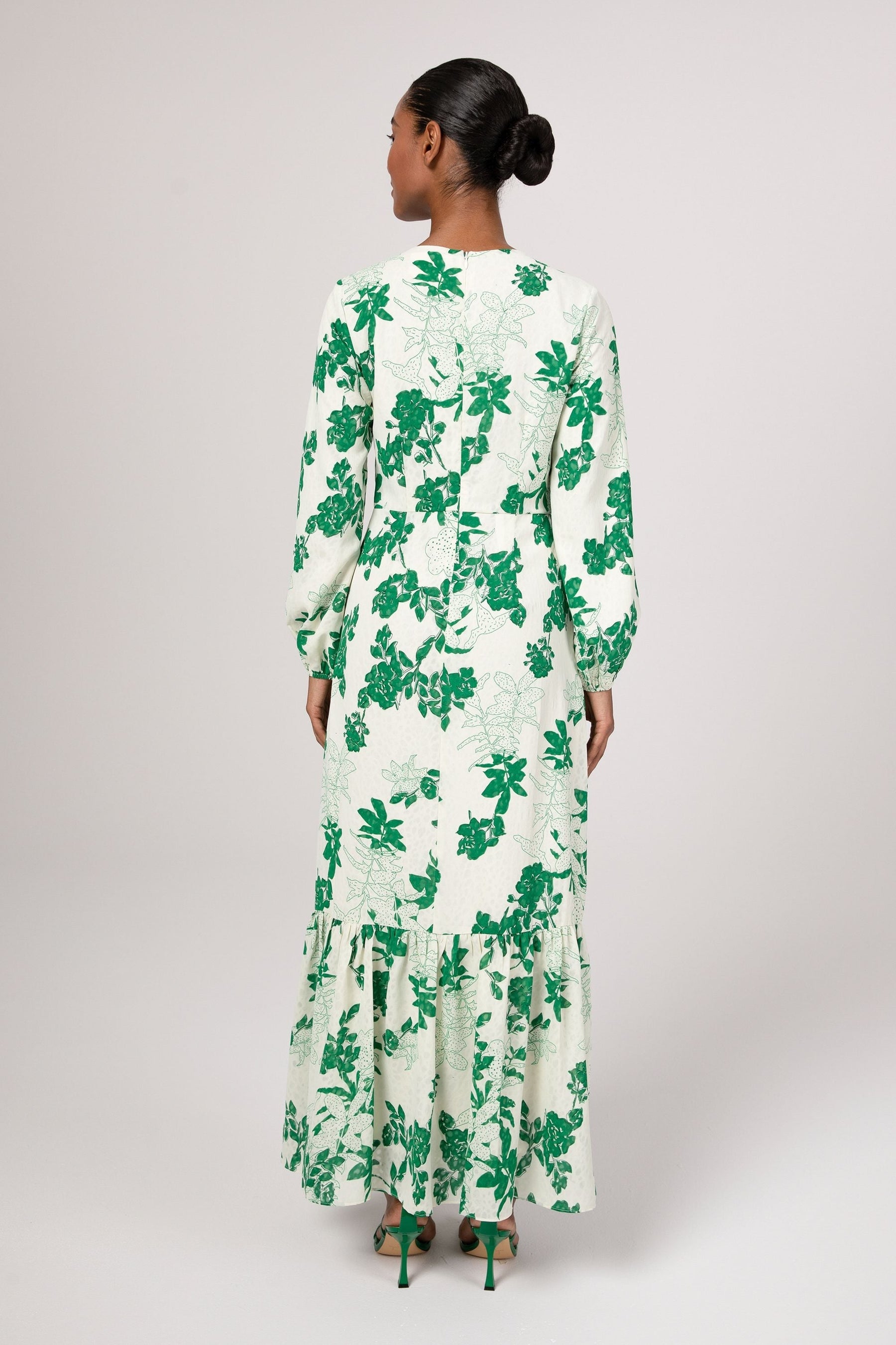Dalia Green Floral Tiered Maxi Dress epschoolboard 