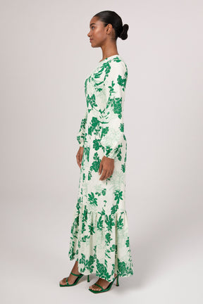 Dalia Green Floral Tiered Maxi Dress epschoolboard 