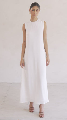 Sadia Sleeveless Maxi Dress & Skirt Set - White