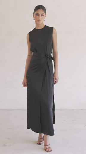 Sadia Sleeveless Maxi Dress & Skirt Set - Black