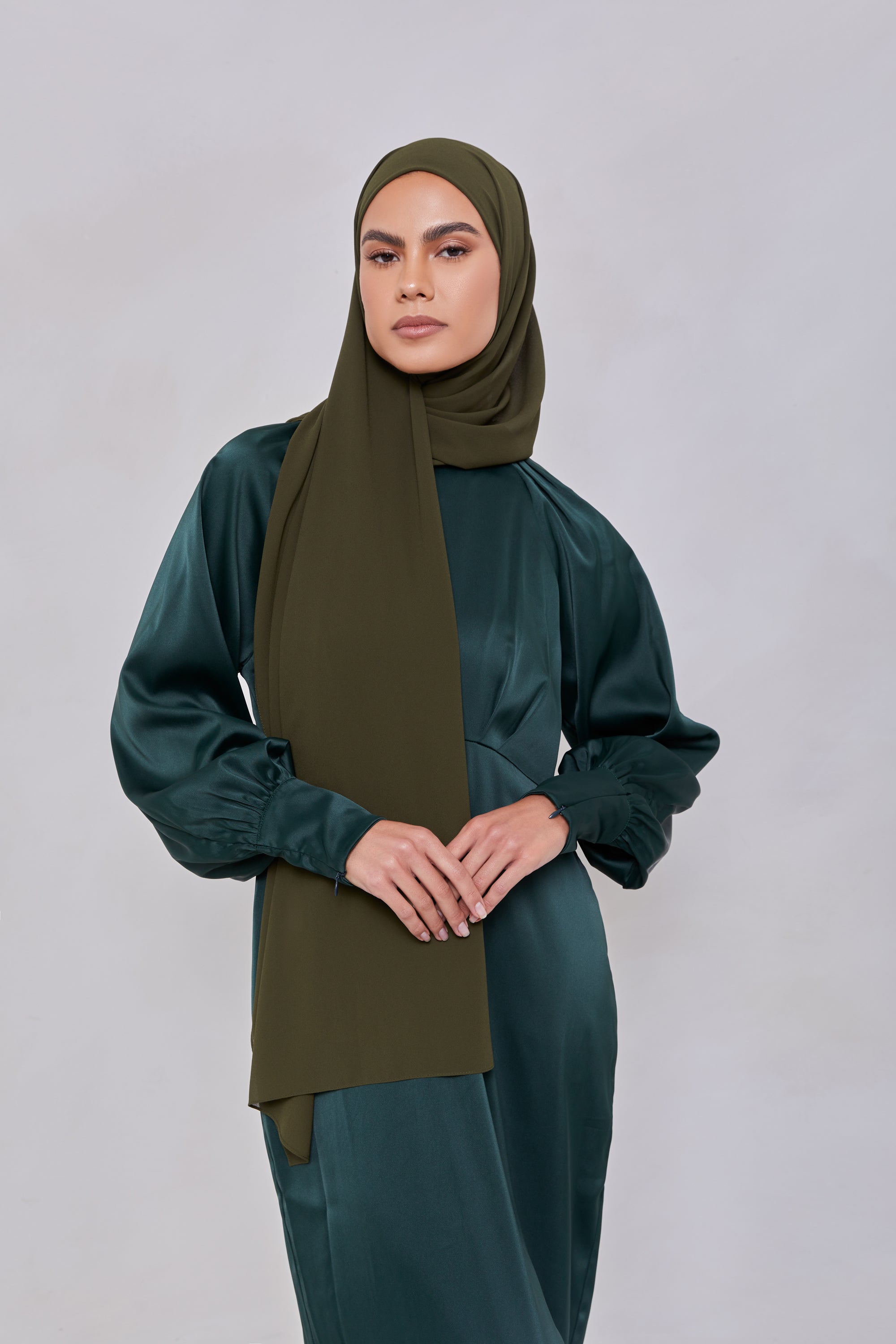 Essential Chiffon Hijab - Army Green Scarves & Shawls Veiled Collection