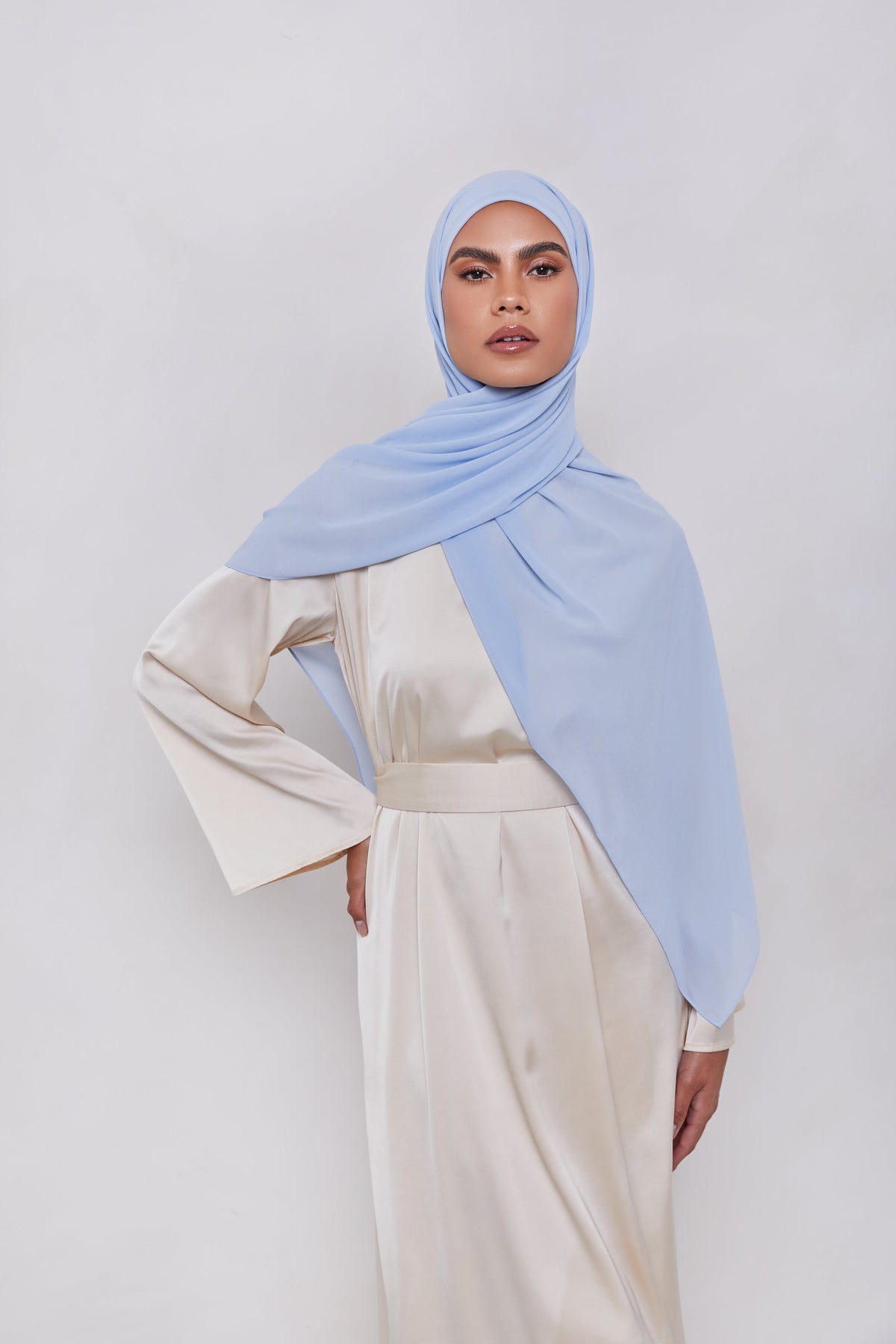 Essential Chiffon Hijab - Baby Blue Scarves & Shawls saigonodysseyhotel 