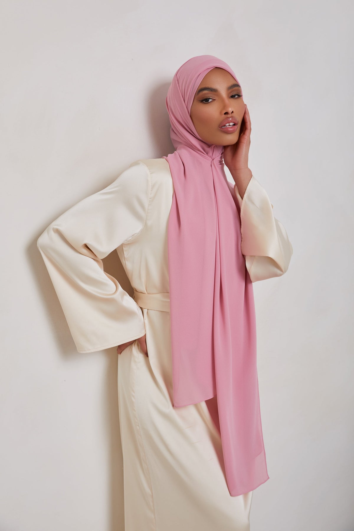 Essential Chiffon Hijab - Bridal Pink Scarves & Shawls saigonodysseyhotel 