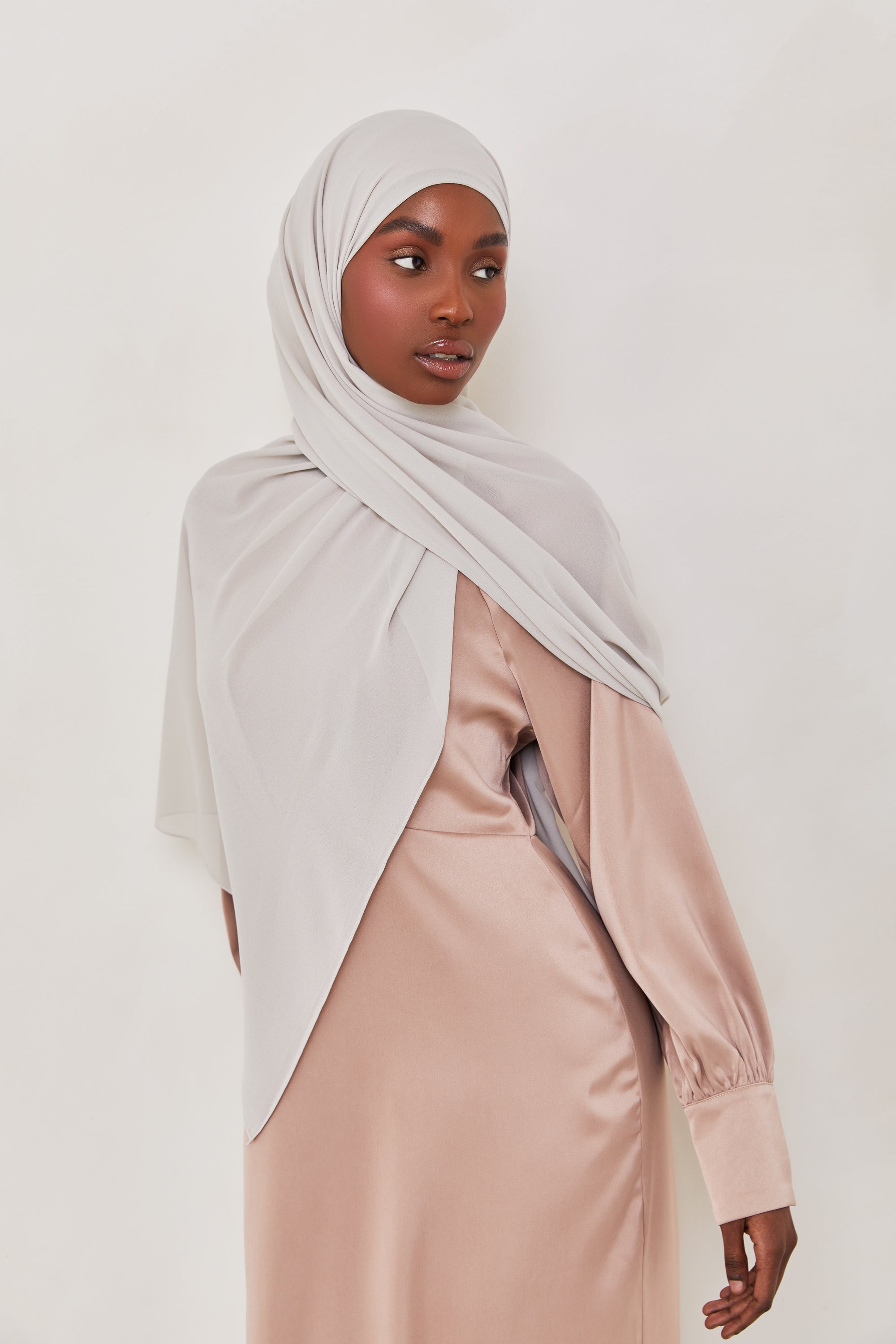 Essential Chiffon Hijab - Cloud Grey Scarves & Shawls Veiled Collection