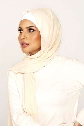 Essential Chiffon Hijab - Cream Scarves & Shawls epschoolboard 