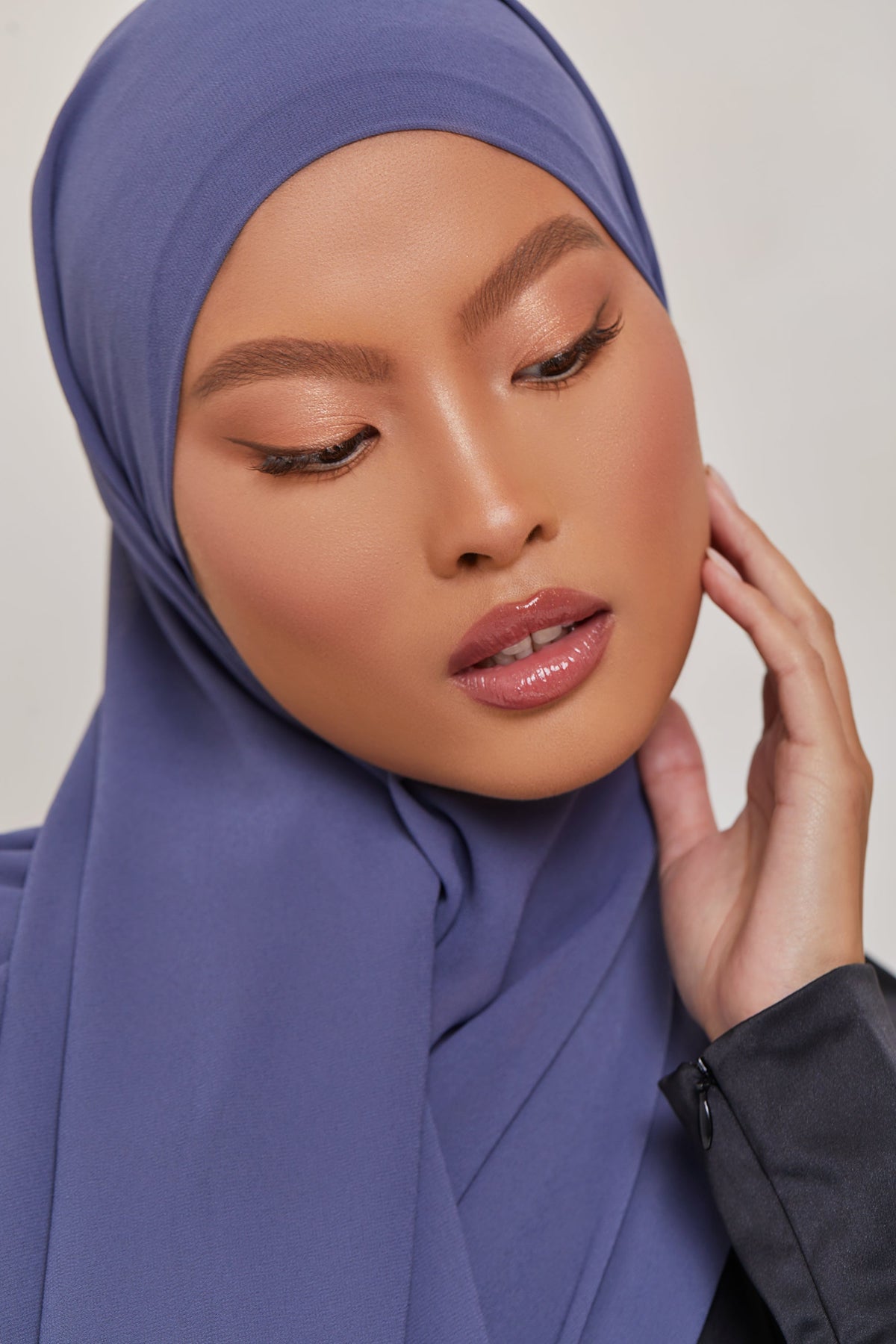 Essential Chiffon Hijab - Dark Denim Scarves & Shawls saigonodysseyhotel 