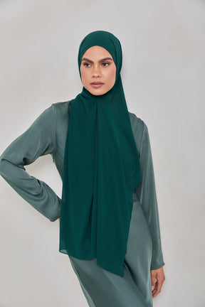 Essential Chiffon Hijab - Deep Teal Scarves & Shawls saigonodysseyhotel 