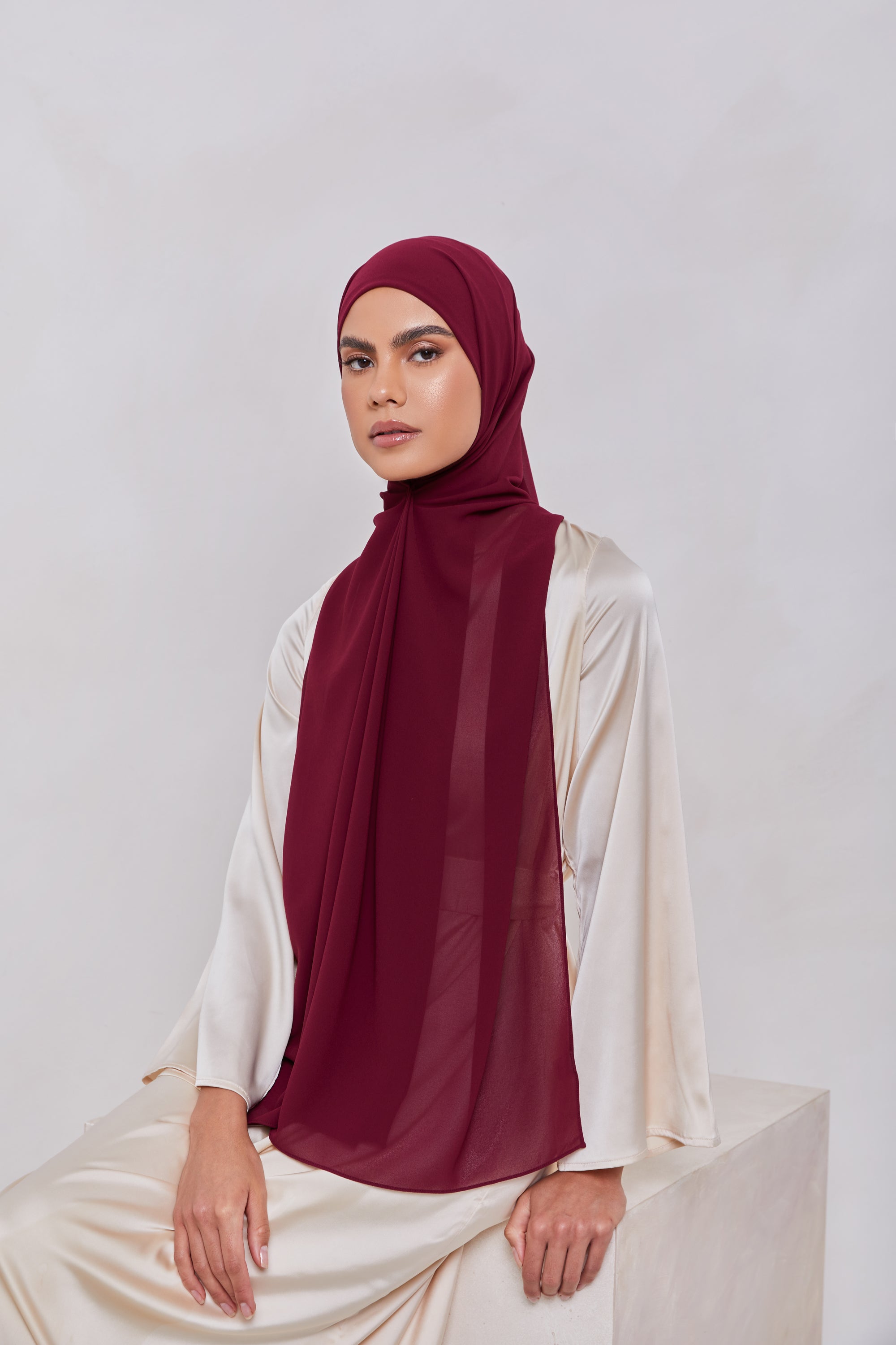 Essential Chiffon Hijab - Marsala Scarves & Shawls Veiled Collection