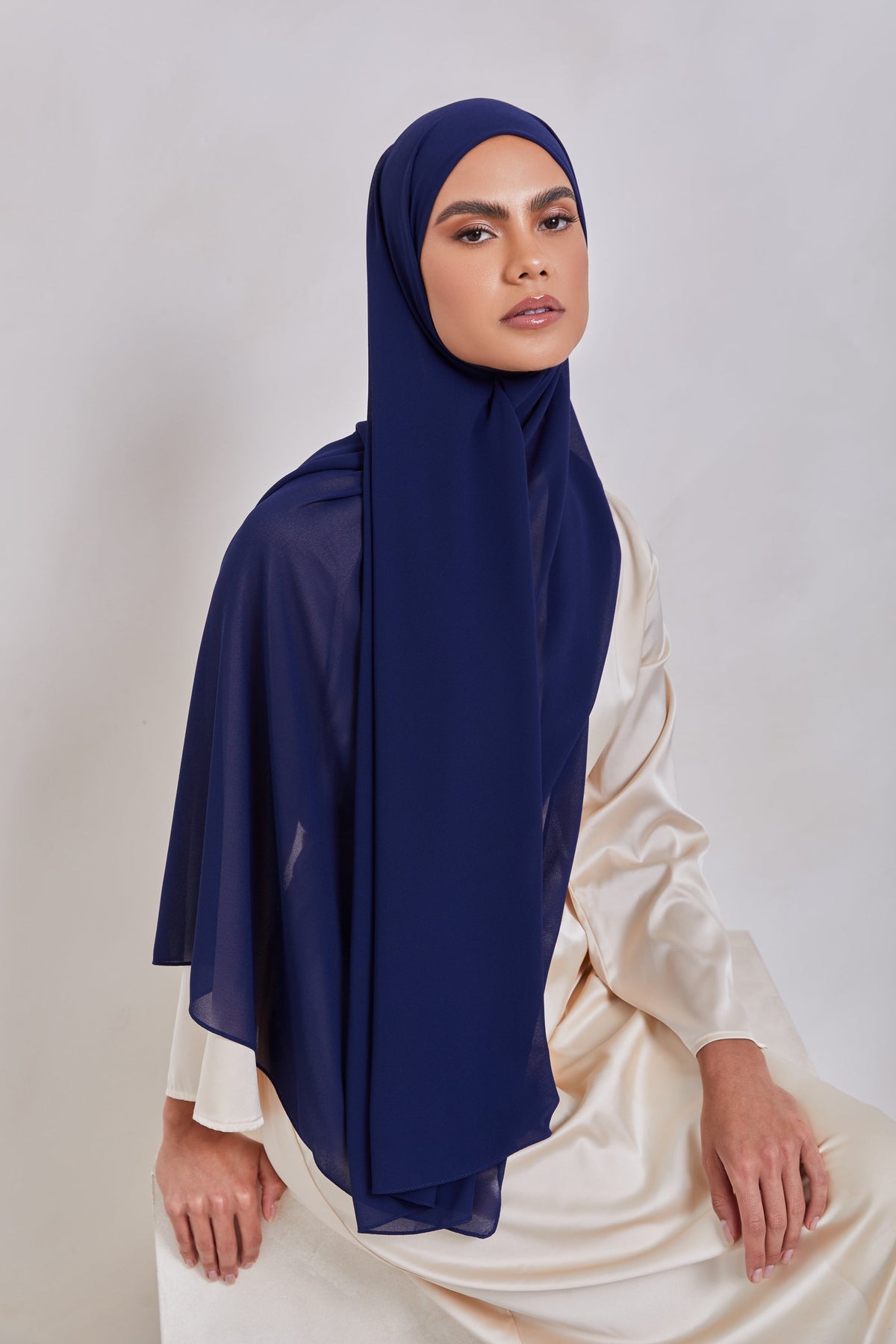 Essential Chiffon Hijab - Midnight Blue Scarves & Shawls saigonodysseyhotel 