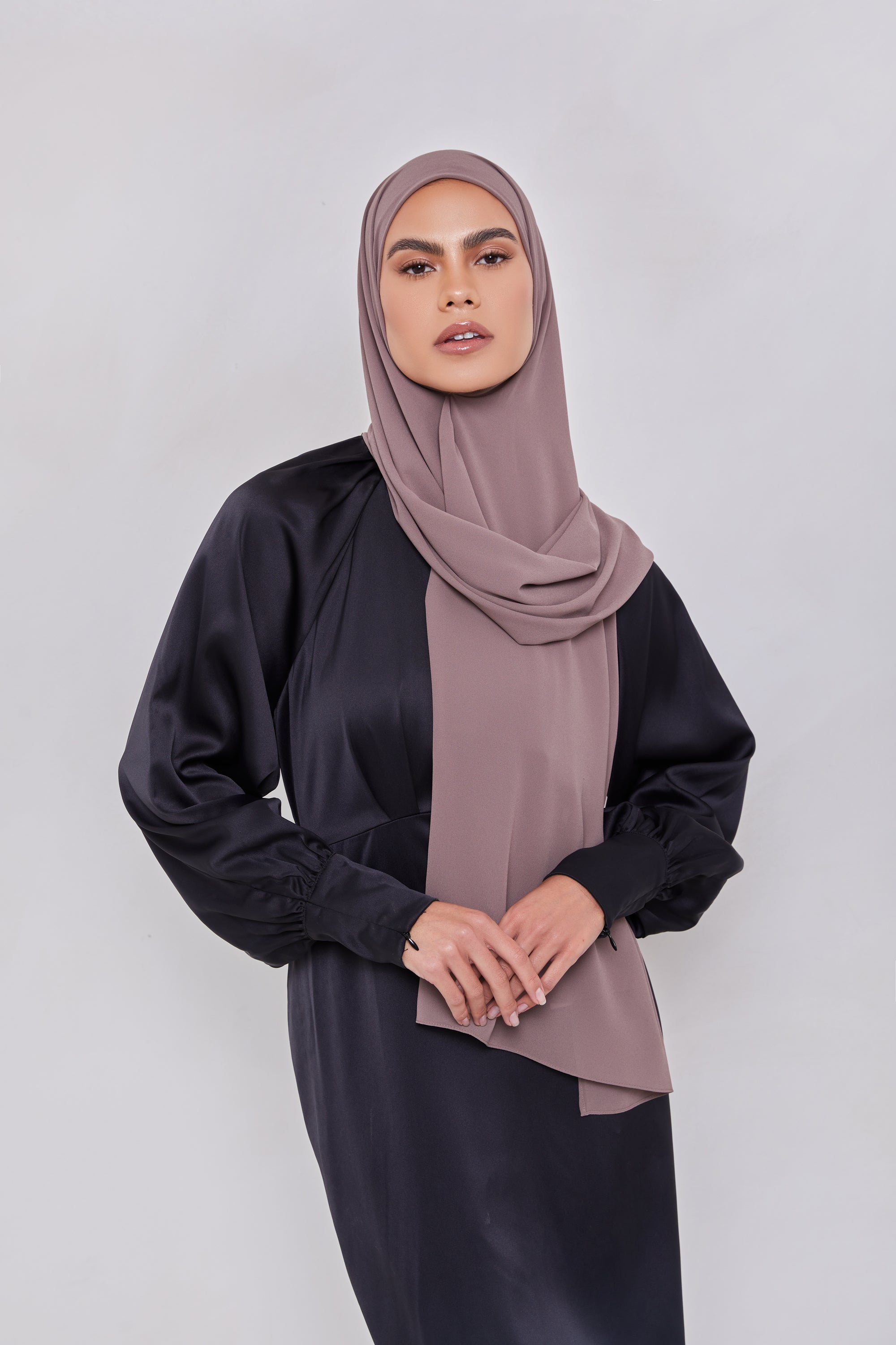 Essential Chiffon Hijab - Nude Mauve Scarves & Shawls Veiled Collection 