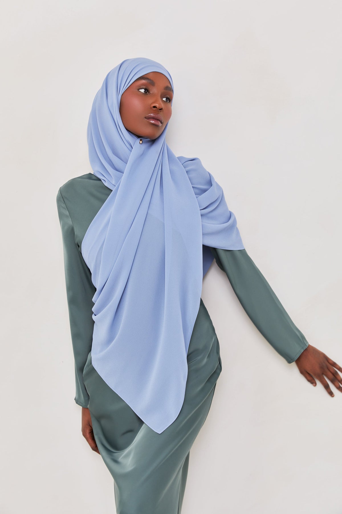 Essential Chiffon Hijab - Skyline Blue Scarves & Shawls saigonodysseyhotel 