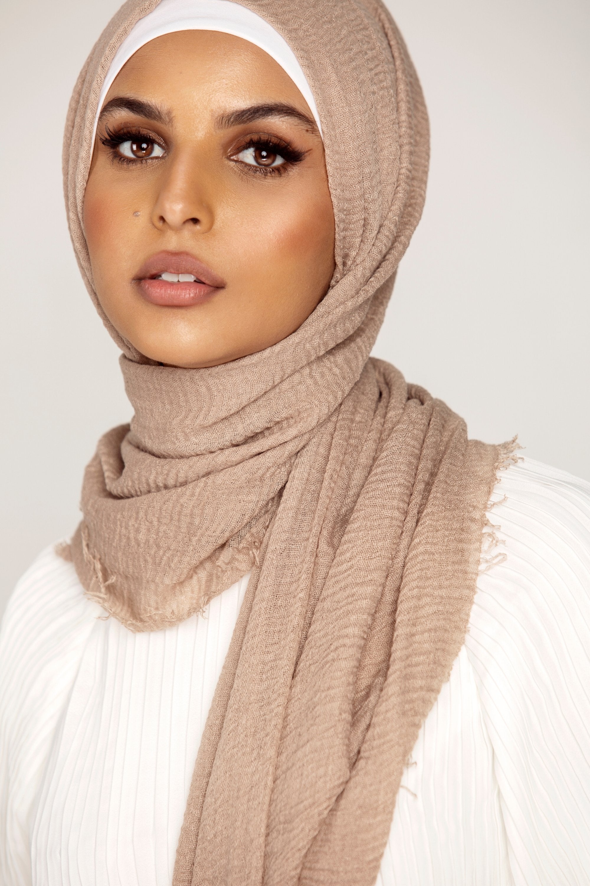 Everyday Crinkle Hijab - Hazelnut Veiled Collection 