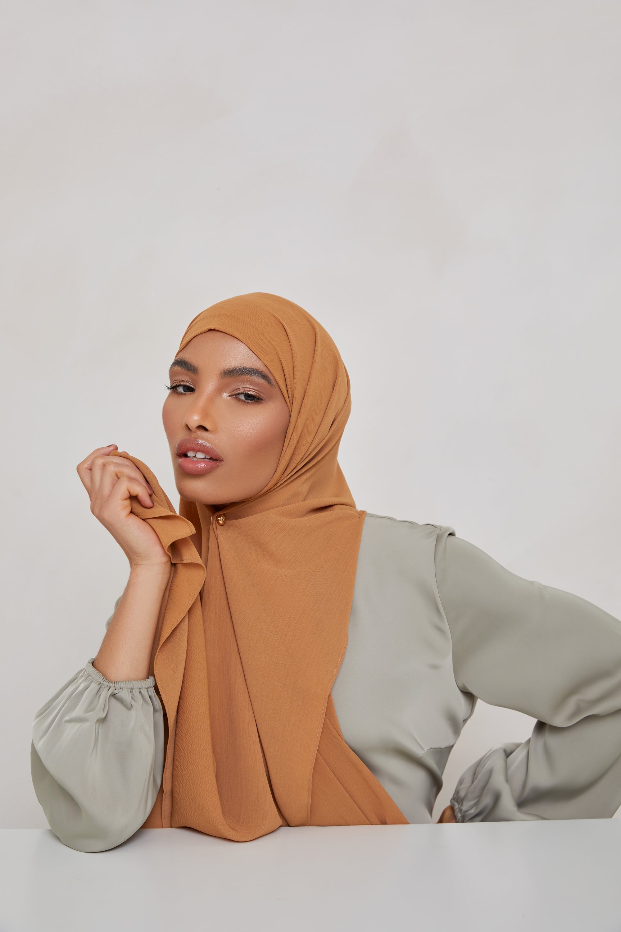 Georgette Crepe Hijab - Butterscotch Veiled Collection