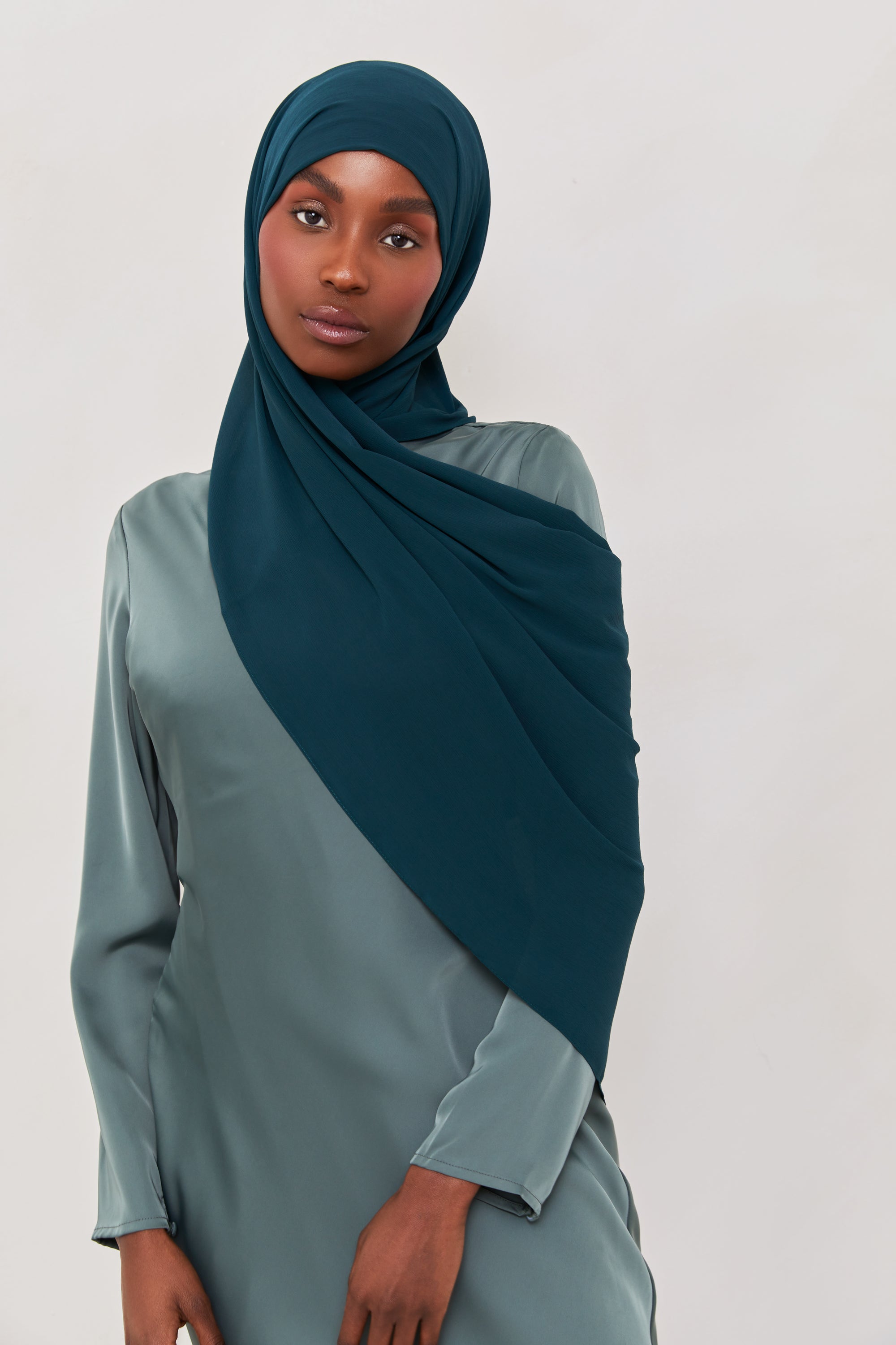 Georgette Crepe Hijab - Guava Veiled Collection