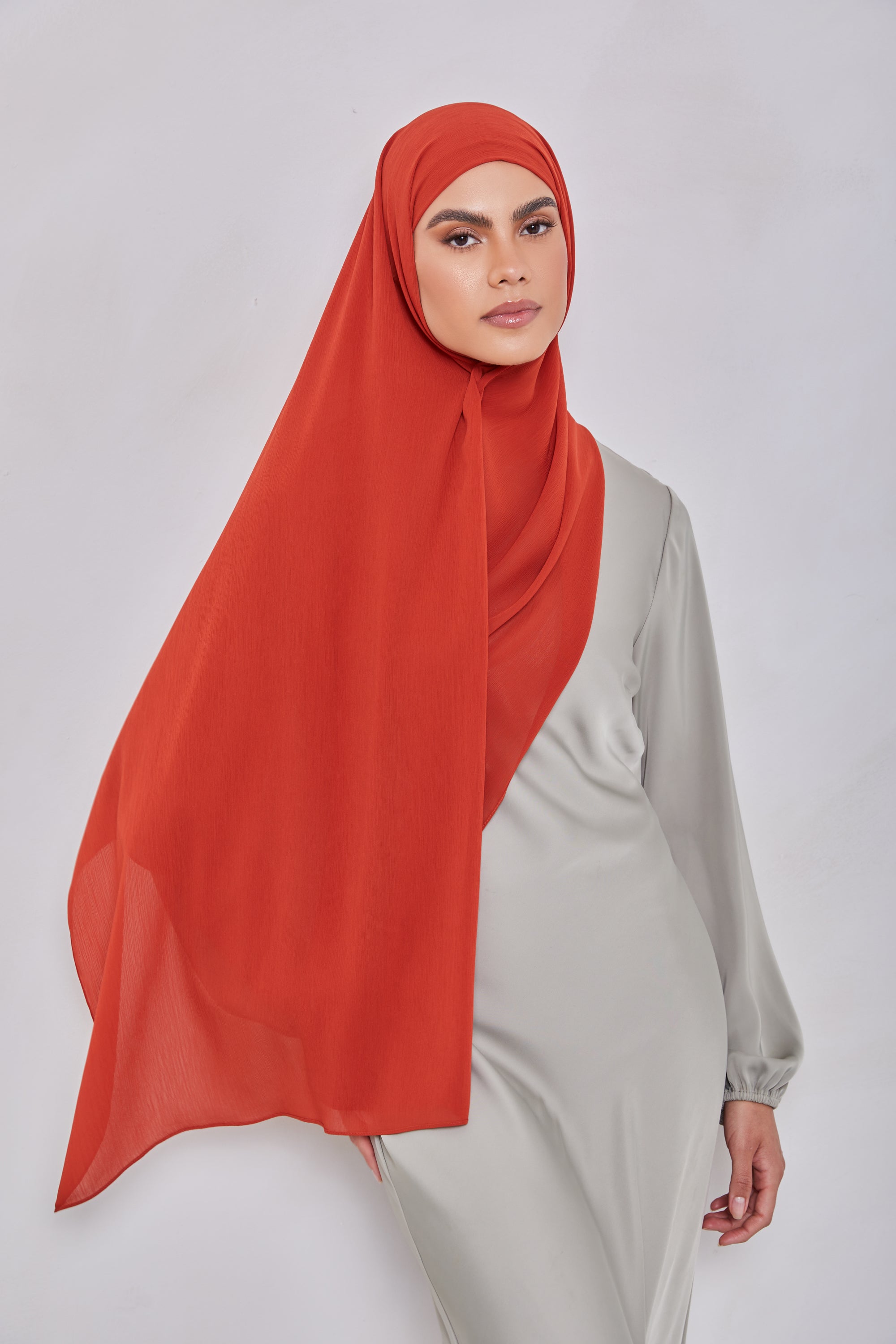 Georgette Crepe Hijab - Paprika Veiled Collection