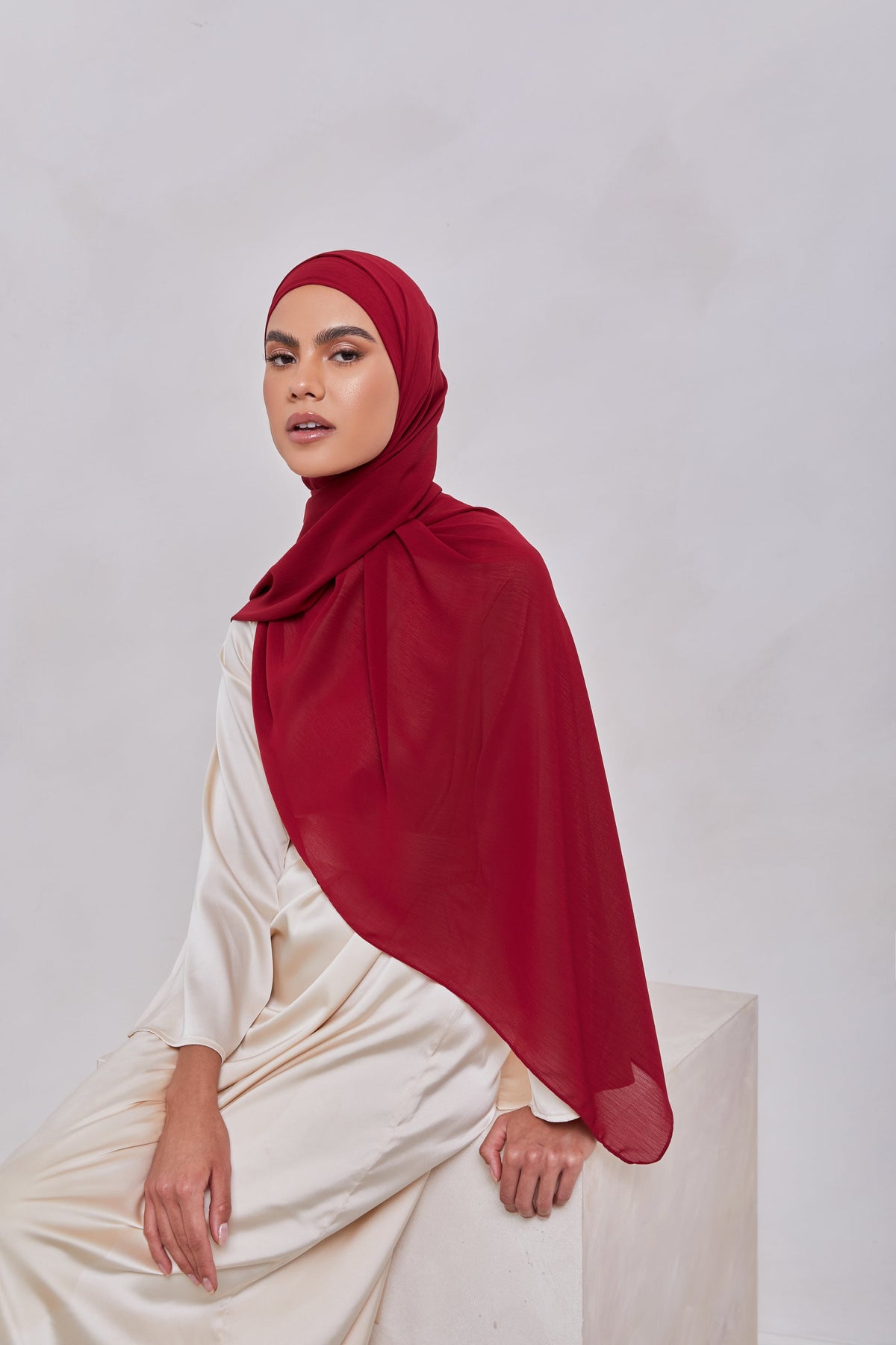 Georgette Crepe Hijab - Saffron saigonodysseyhotel 