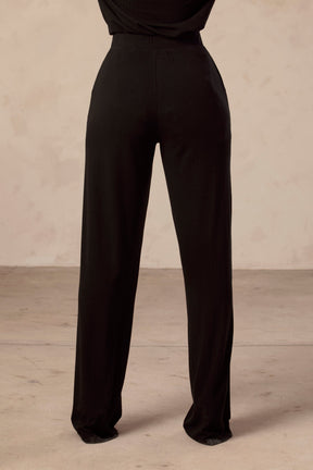 Hannah Ribbed Tunic & Pants Matching Set - Black epschoolboard 