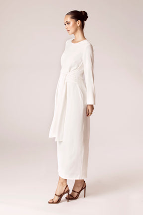 Isabella Tie Waist Maxi Dress - White saigonodysseyhotel 