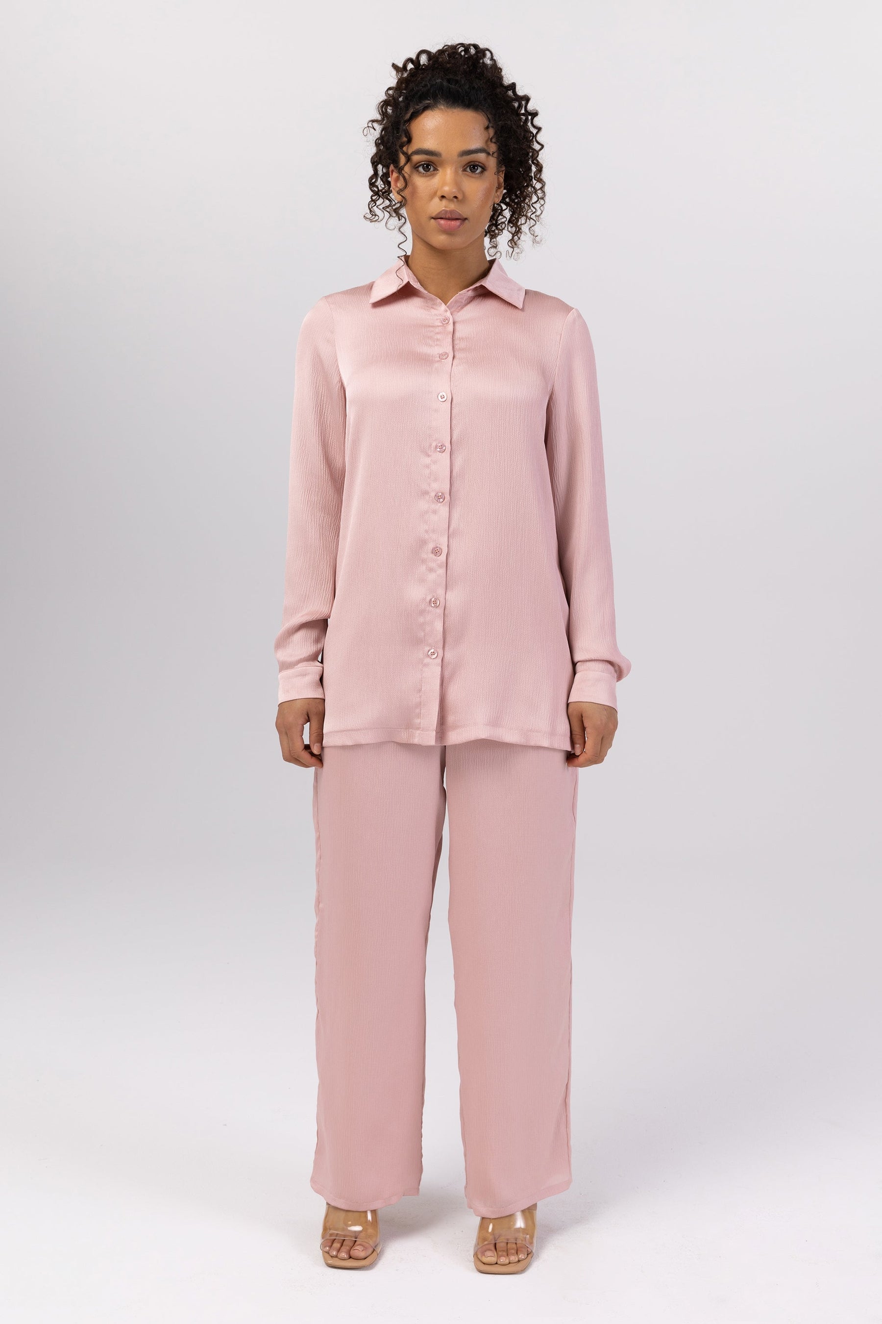 Katia Textured Button Down Top - Dusty Pink epschoolboard 