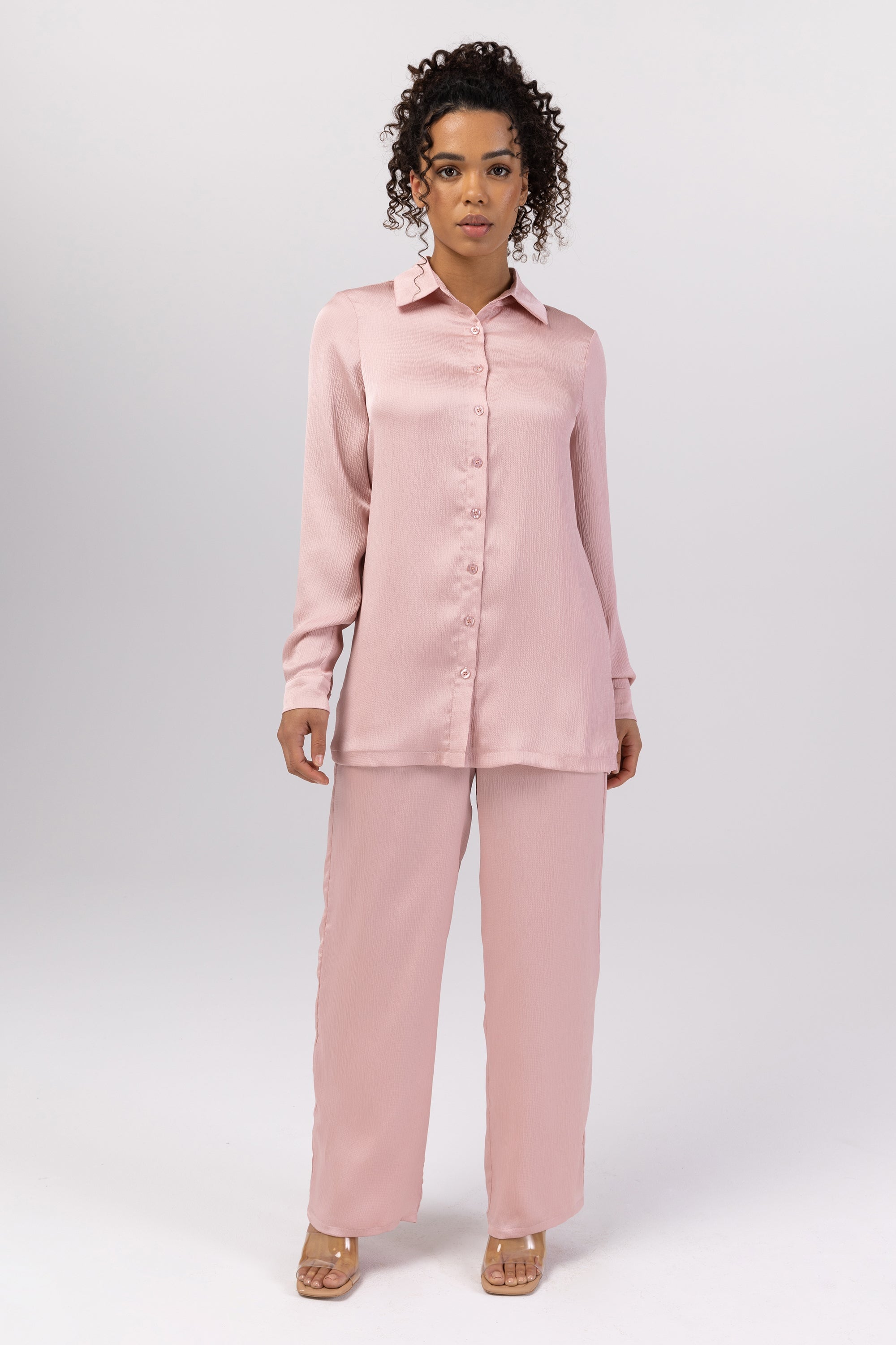 Katia Textured Button Down Top - Dusty Pink epschoolboard 