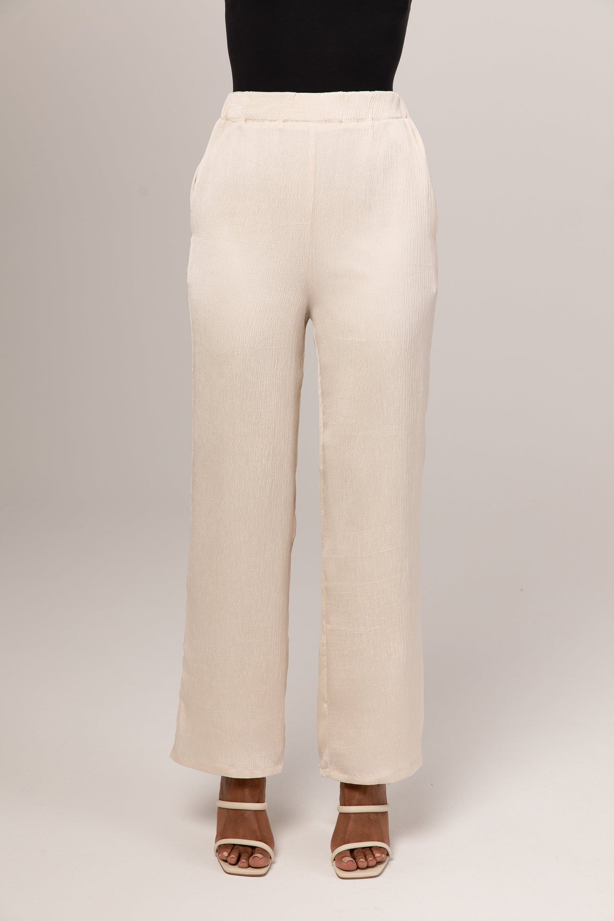 Katia Textured Wide Leg Pants - Ivory saigonodysseyhotel 