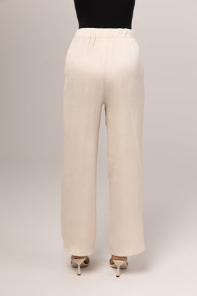 Katia Textured Wide Leg Pants - Ivory epschoolboard 