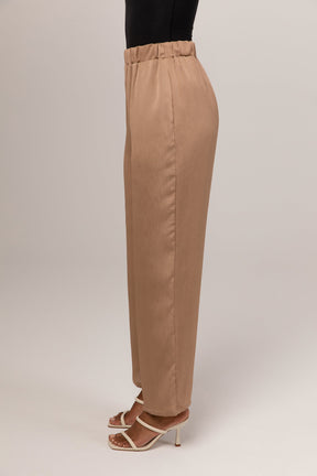Katia Textured Wide Leg Pants - Latte epschoolboard 