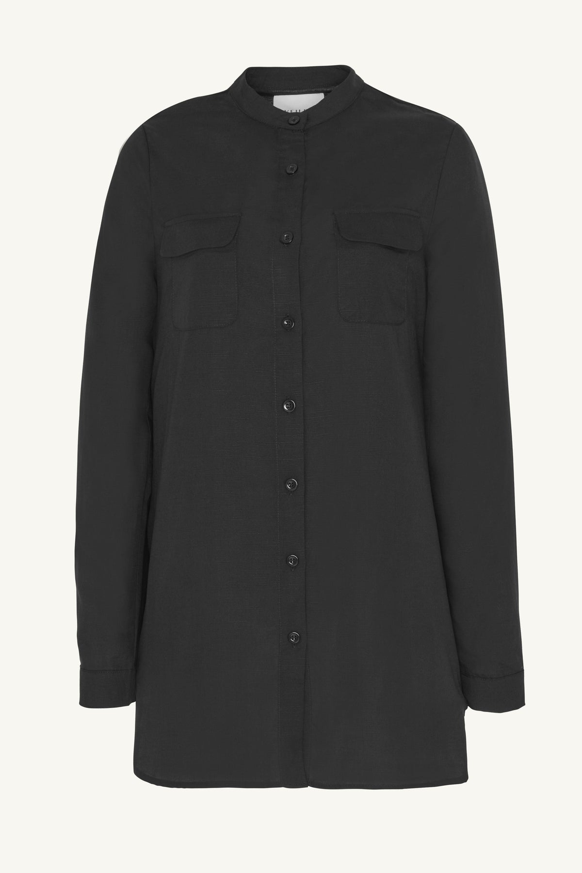 Lamia Cotton Linen Button Down Top - Black Clothing epschoolboard 